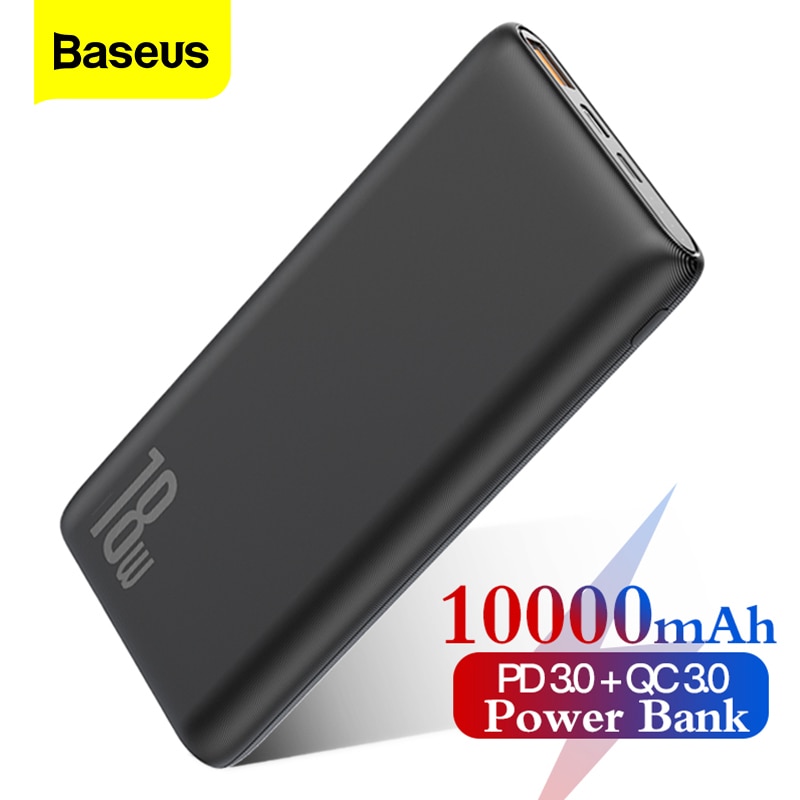 Baseus Energie Bank 10000mAh schnell aufladen 3,0 USB PD Schnelle Energie QC3.0 PD3.0 Tragbare Externe Batterie Ladegerät Für Xiao mi mi 9