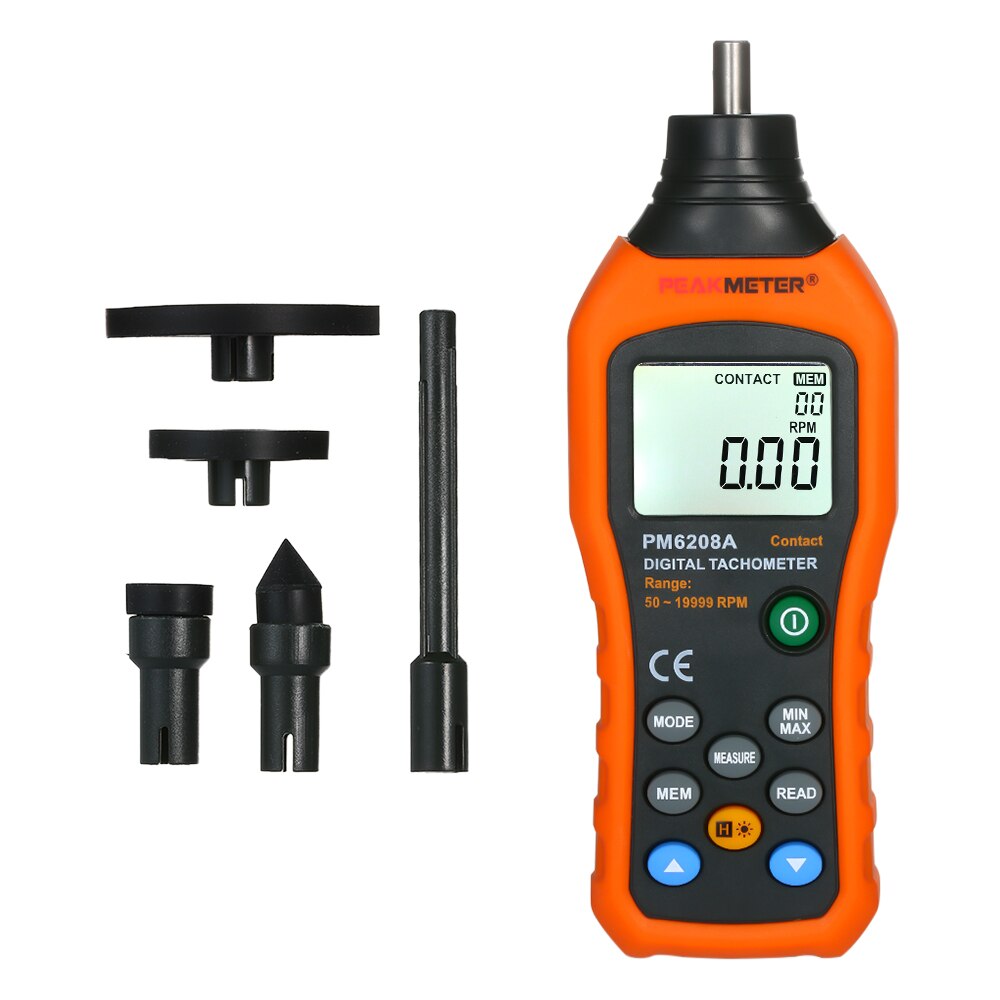 Digital Tachometer Handheld Contact Tachometer LCD Speedometer Tach RPM Meter Contact-type Digital Tachometer Wide Measuring