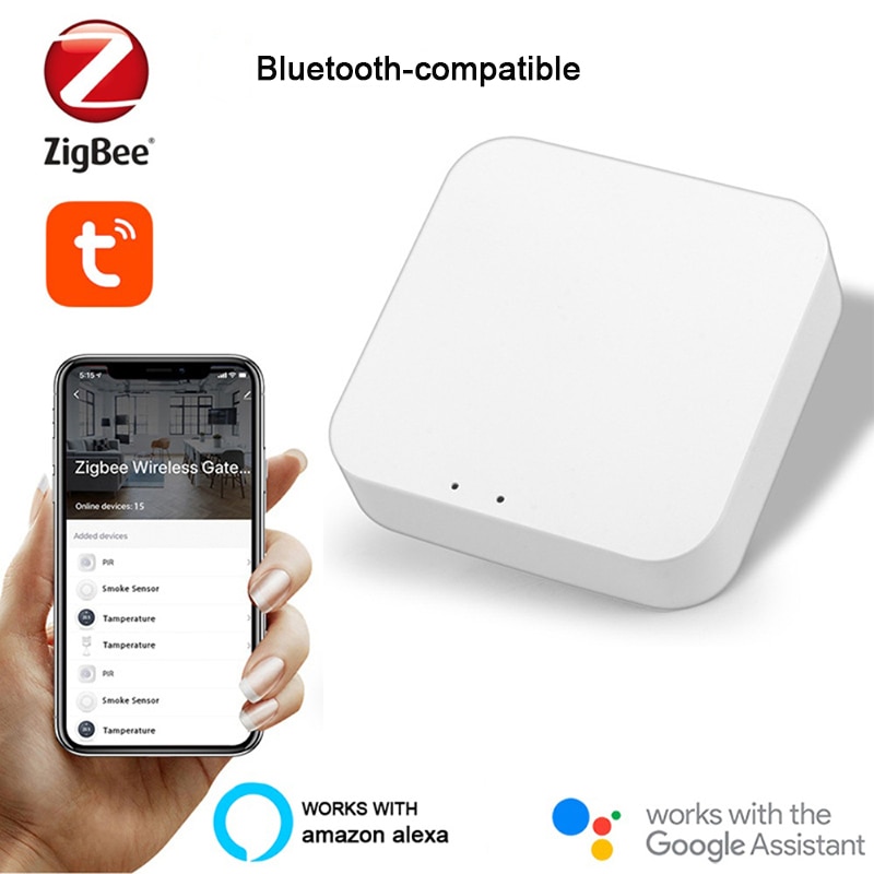 Tuya zigbee 3,0 gateway hub wireless smart home bridge smart living app zigbee + bluetooth protocol works with alexa google home