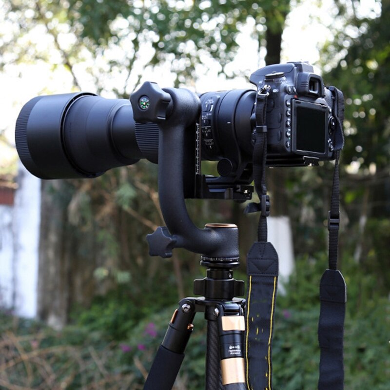 Cabeza de trípode Gimbal de cámara para cámara de gran capacidad de carga lente telefoto 1/4 tornillo 48mm de diámetro