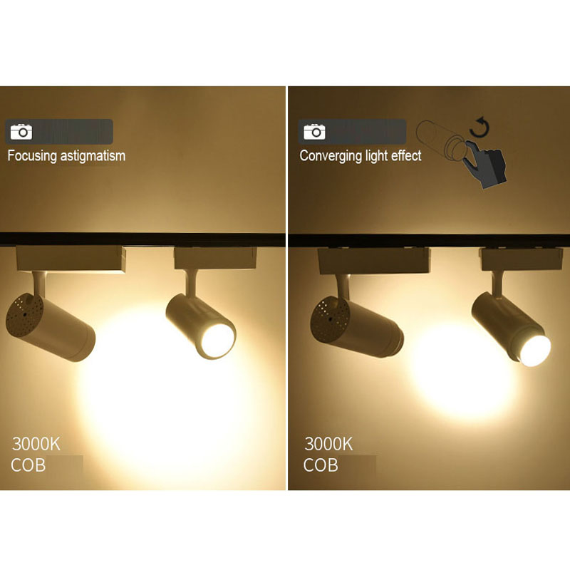 Scherpstellen CREE COB spoor spotlight kledingwinkel museum galerij fotografie tentoonstelling hall bar verstelbare focus spoor licht