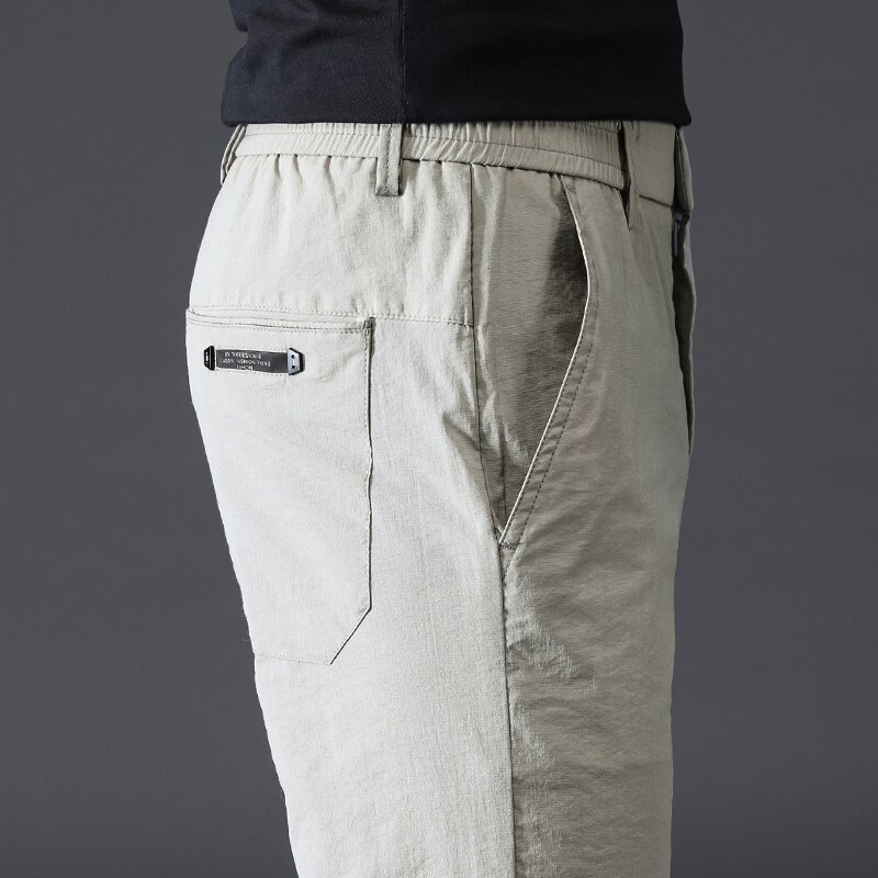L'été Ultra-Mince Fiber De Viscose Pantalon de Costume D'affaires Pour Hommes Pantalon de Costume Slim Grande Taille Pantalon Formel Formelle Hommes Pantalons décontractés: 6802 khaki