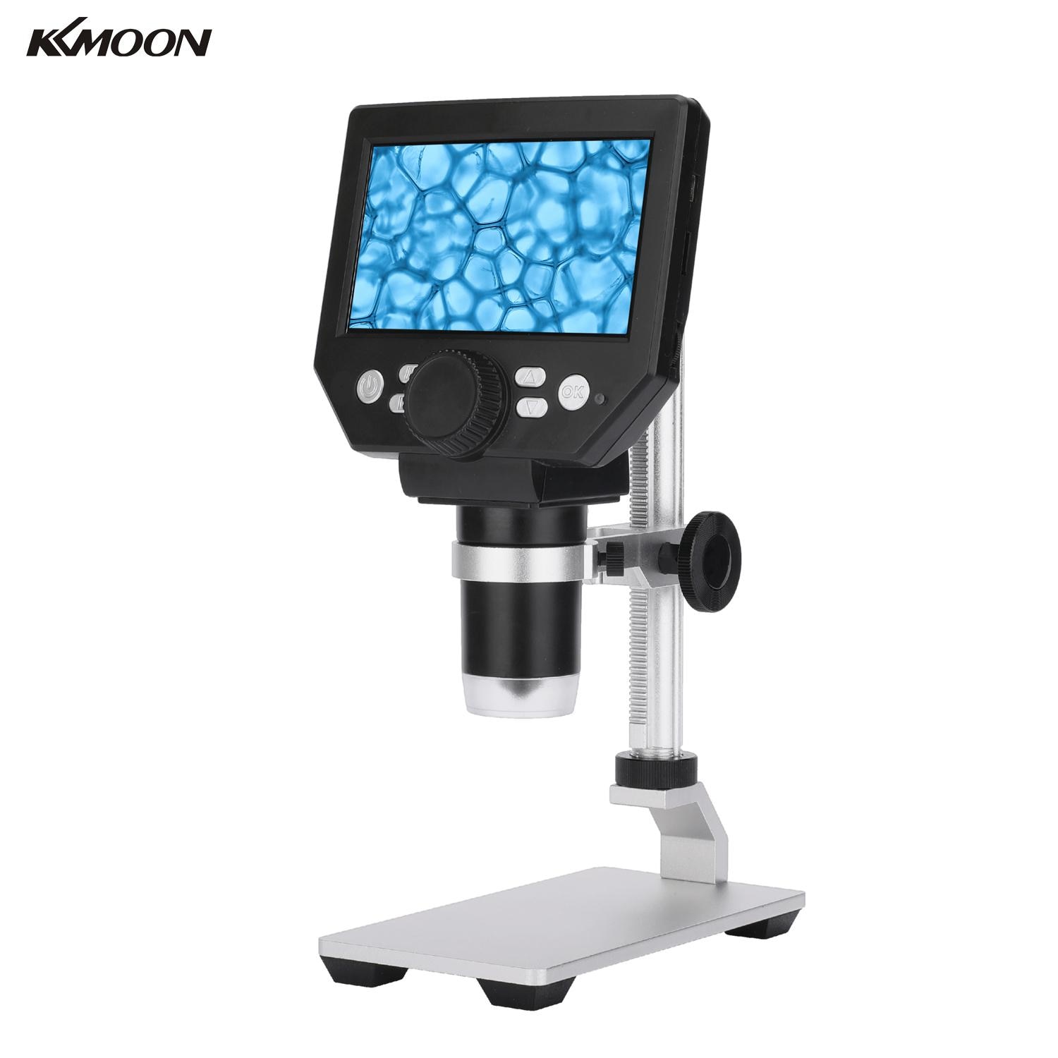 KKMOON G1000 Digital Electron Microscope 4.3 Inch Large Base LCD Display 8MP 1-1000X Continuous Amplification Magnifier