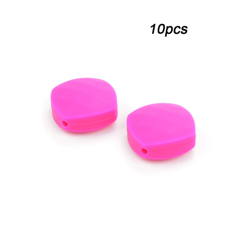 LOFCA 10 stücke Quadrate Silikon Zahnen Perlen Für Lange Silikon Halskette BPA FREI Food Grade Sicher Silikon Perlen Zahnen Spielzeug: Violet red