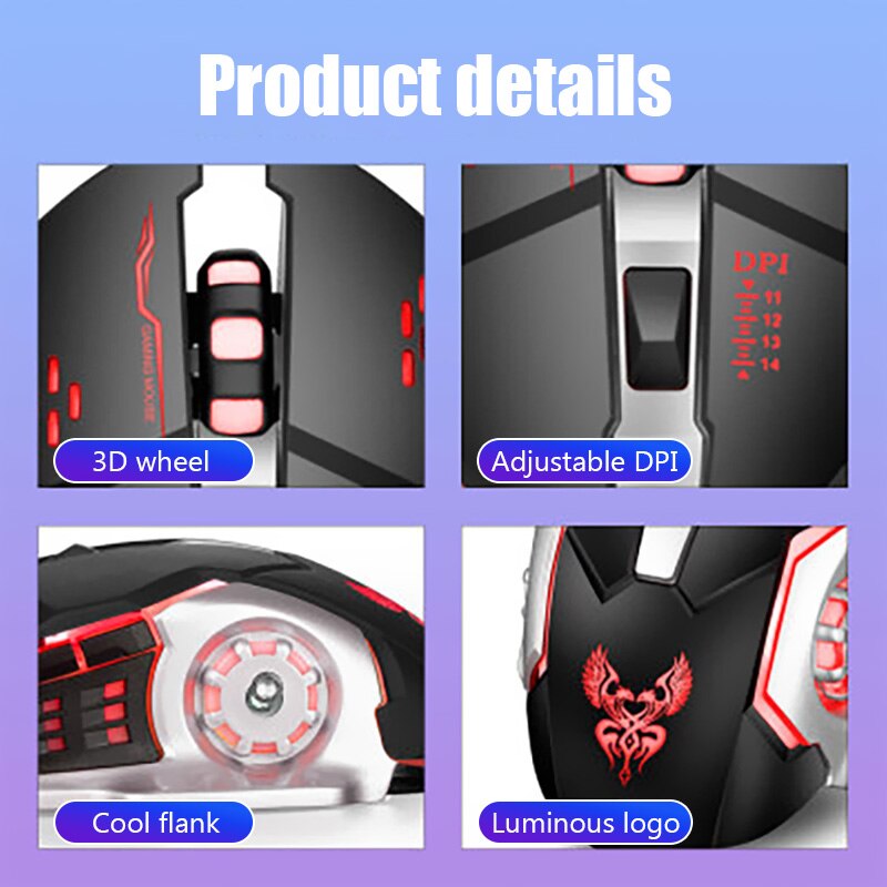 2.4g USB Wireless Bluetooth Mouse For PC Computer Mouse Gamer Backlight Rechargeable Silent Mechanical Gaming Mouse For Laptop