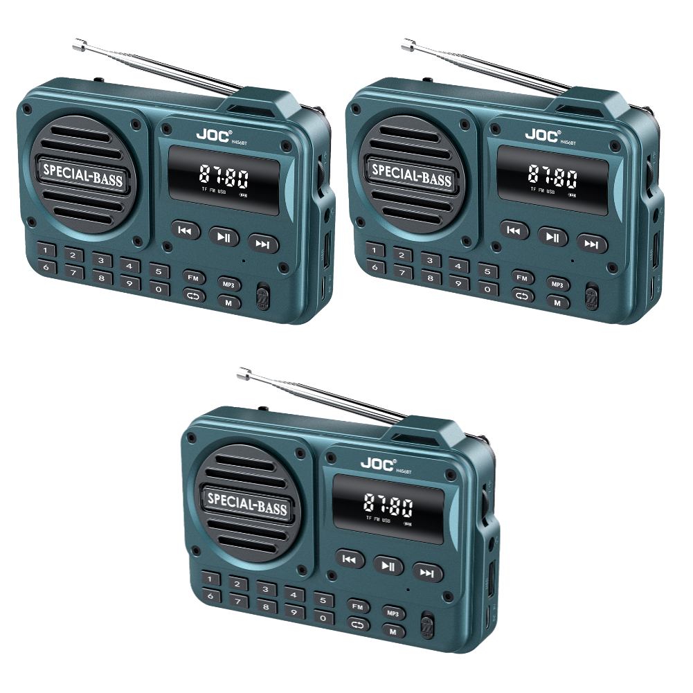 Portable Digital FM Radio Rechargeable BT 5.4 Radio Recorder with LED Display High Sound Speaker FM Frequency 87.5-108: Orange