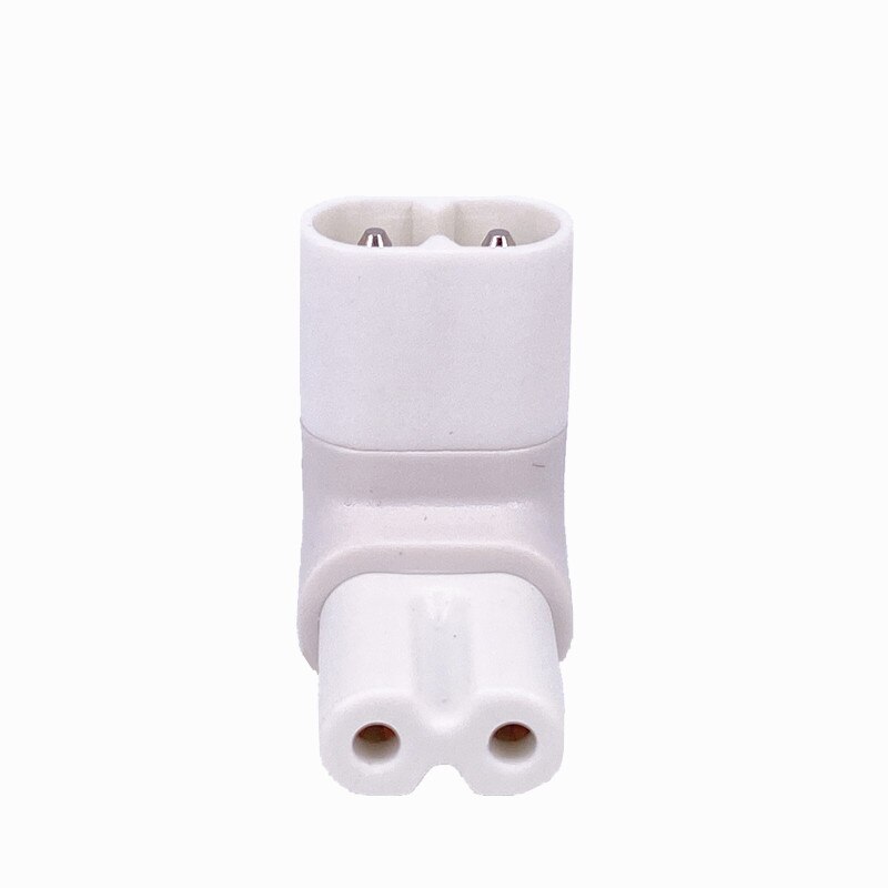 1pc iec 320 2- pin  c7 hunn til  c8 hann rettvinklet ac strømadapter omformer: Hvit