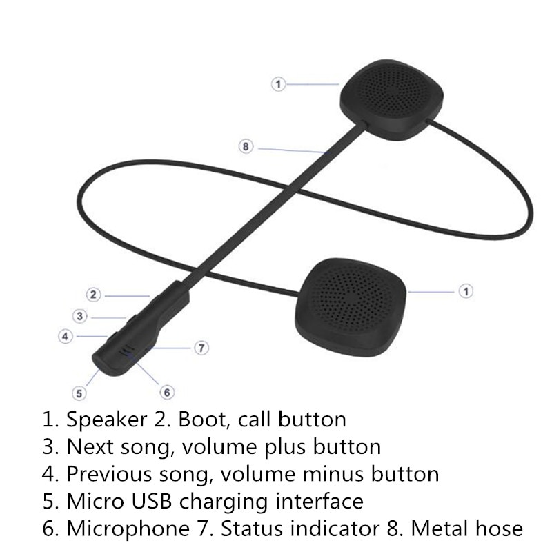 Hjälmheadset trådlösa bluetooth-hörlurar som är kompatibla med de flesta mopedhjälmar handsfree pratar