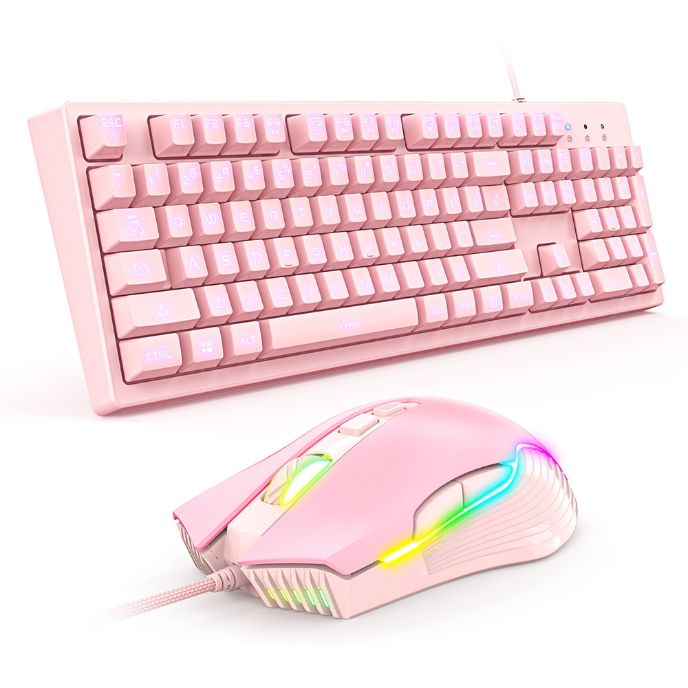 Onikuma K9 Roze Gaming Hoofdtelefoon Voor Meisje Kid Pc Stereo Gaming Headset Met Microfoon &amp; Led Licht Voor Laptop/ PS4/Xbox Een Controller: Mouse and keyboard