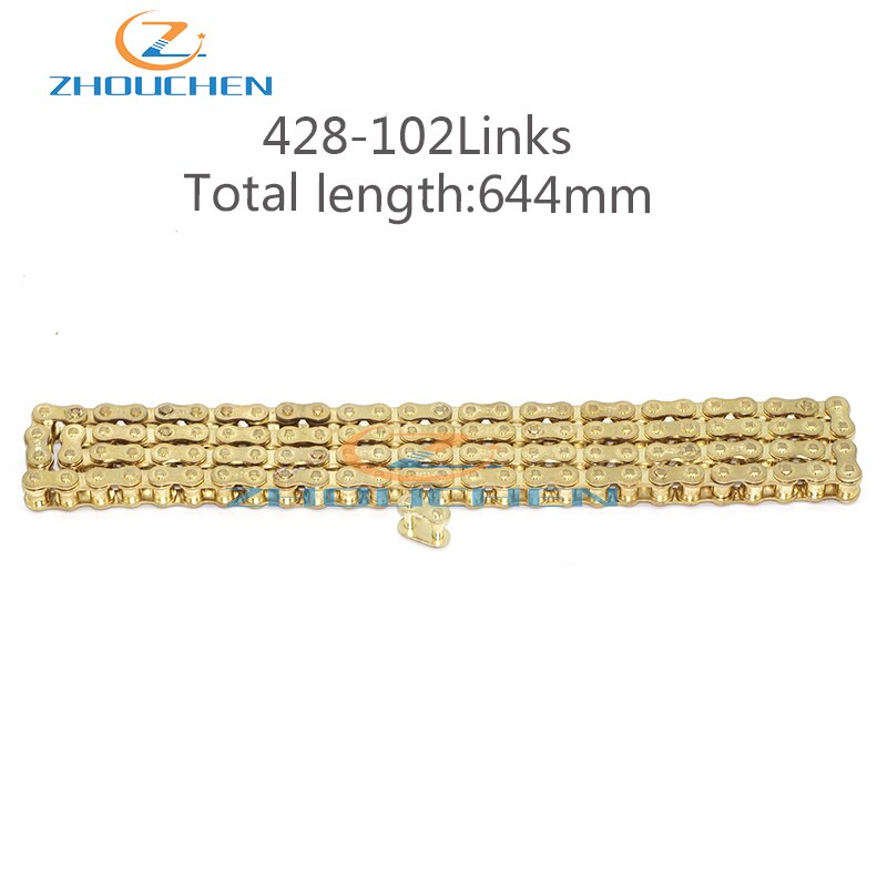 428/420 102/104/108 Links Gouden Ketting 110-150cc Crossmotor/Pit Bike Voor Crf 50 70 Ssr Pit Dirt fiets: 428-102links