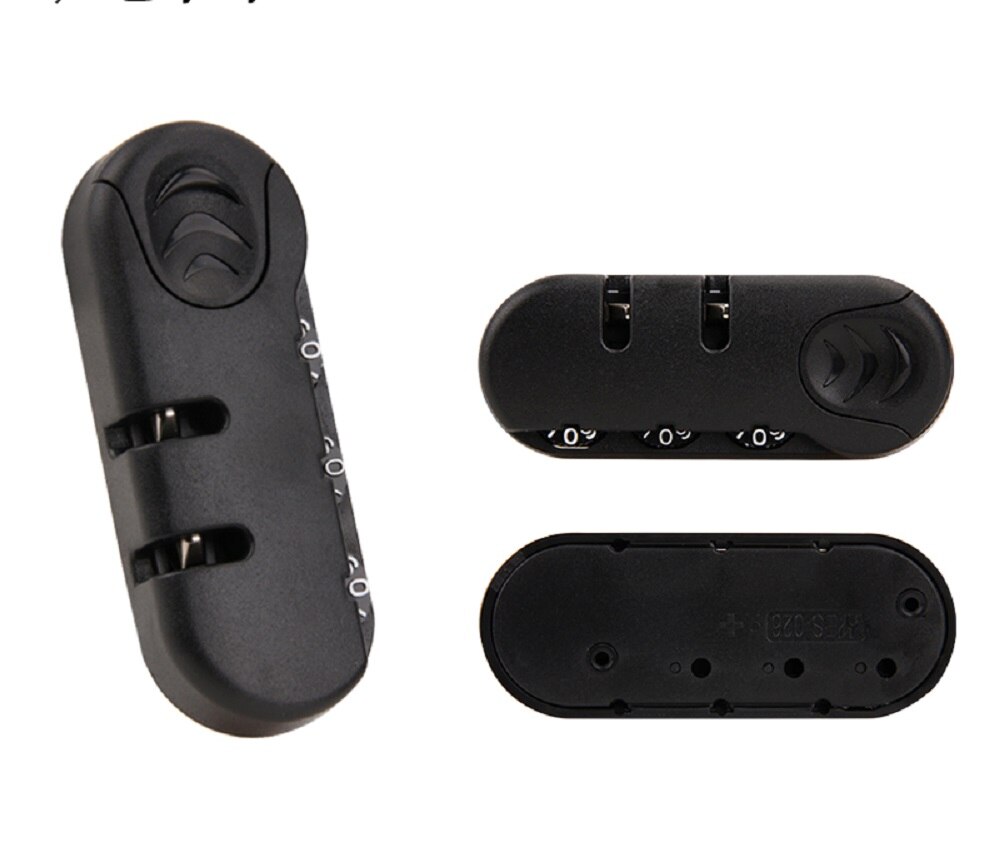 3 Digit Combination Padlock Accessories for Bags Lock Luggage Suitcase Travel Bag Code Lock Black Combination Trunk Fixed Lock