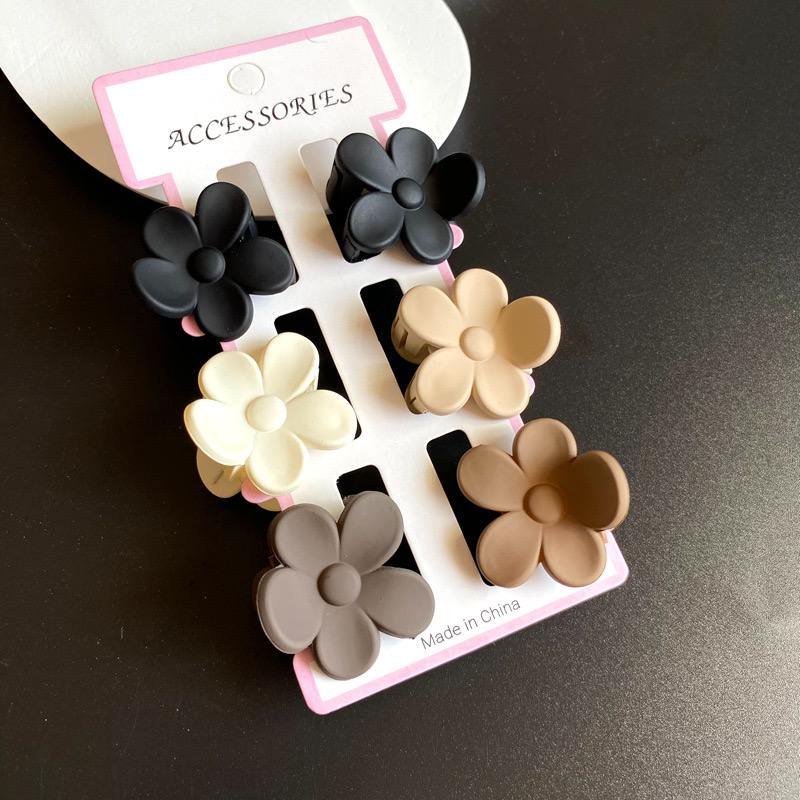 6 uds nueva pinzas para el cabello de flores para mujer pinzas para el cabello pequeñas pinzas de cangrejo cola de caballo esmerilada Clip de tiburón tocado accesorios para el cabello