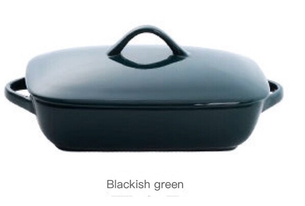 Multicolor Rectangular Binaural Ceramic Dish Household Kitchen Supplies Bone China Baking Pan Rice Bowl Oven Microwave Oven: 1