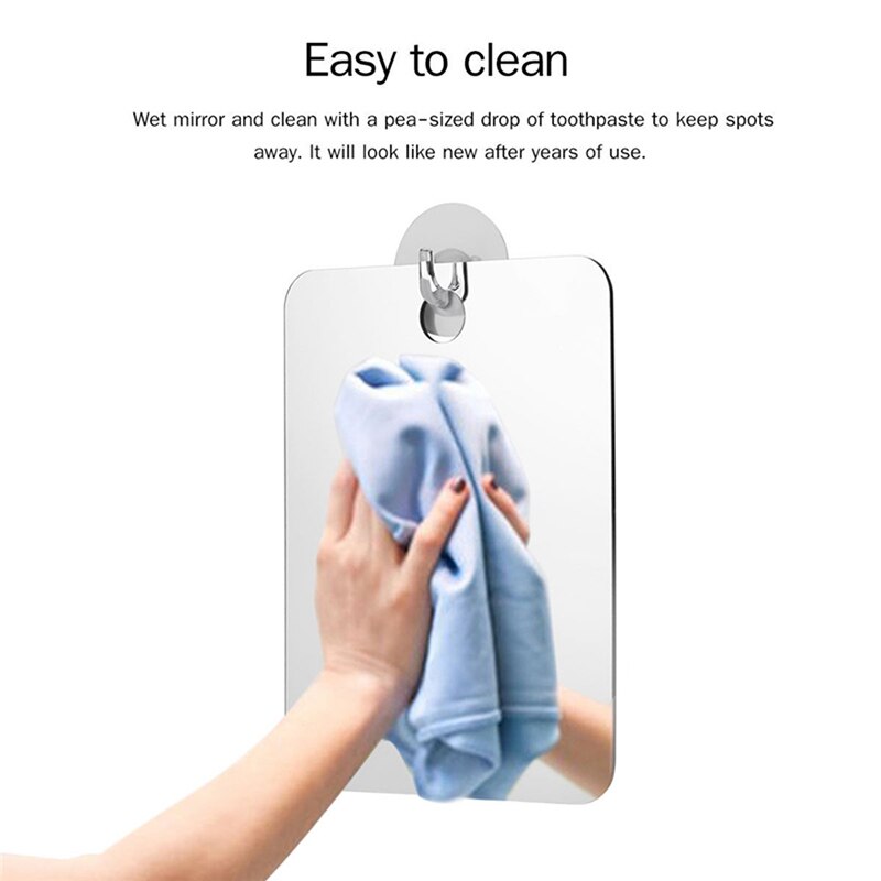 1pc Newest 20*30cm Acrylic Anti Fog Shower Mirror Bathroom Fogless Fog Free Mirror Washroom Travel For Man Shaving Mirror
