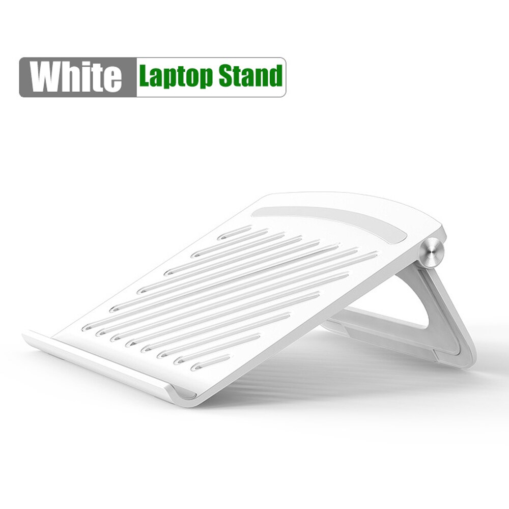 GOOJODOQ Laptop Stand Suporte Notebook Portable Stand Foldable Support Base Laptop Holder Cooler Bracket for Macbook Pro iPad: White