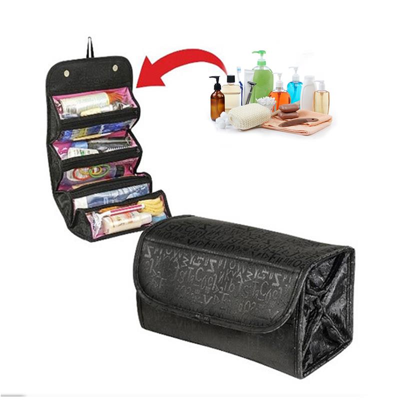 Vrouwen Makeup Tassen Travel Cosmetische Tas Toiletartikelen Organizer Waterdichte Opslag Neceser Opknoping Badkamer Waszak: Black
