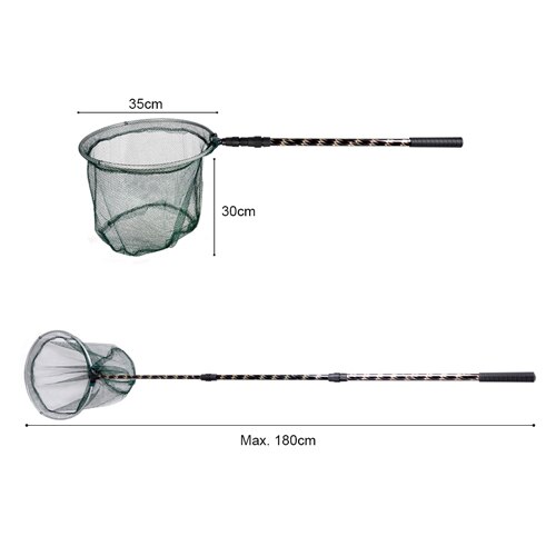 Lixada Fishing Nets Aluminum Alloy Telescoping Foldable Landing Net Pole casting network trap fishing nets Casting network Trap: TYPE 2 180cm