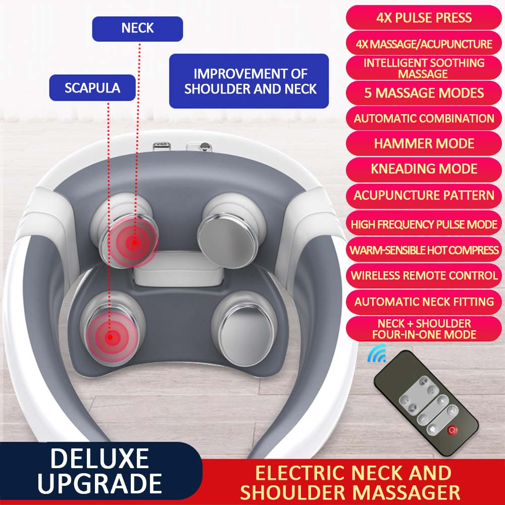 Elektryczny masażer szyi inteligentny szyi i masaż pleców impuls elektryczny ciała masaż odcinka szyjnego relaks 4D terapia magnetyczna masaż