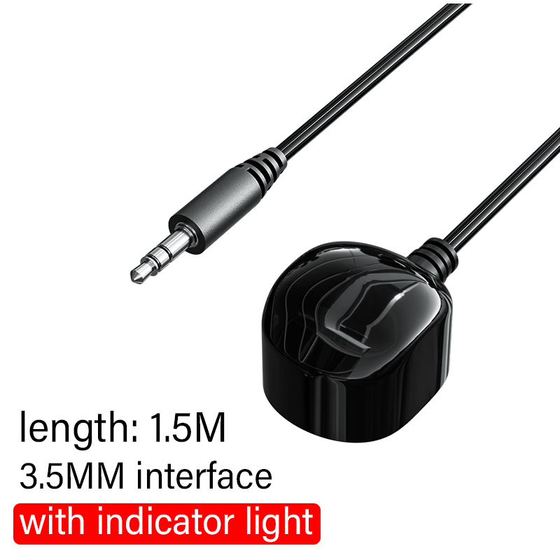 Universal IR Infrared Remote Extender No Delay Infrared Transceiver Control Receiver USB Adapter For TV Set Box DVD PVR 3.5mm: black