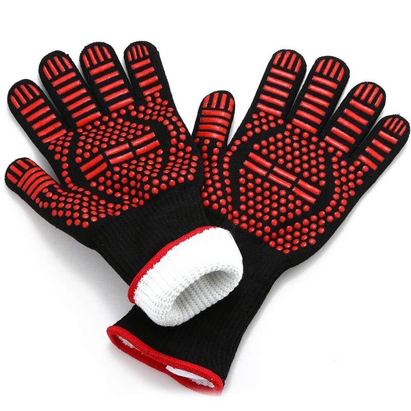 BBQ-Handschuhe, feuerfest, hitzebeständig, Ofenhandschuhe, Silikon, rutschfest, für sterben Küche, Grillhandschuhe, Grillen, Kochen, Backen, Raucherhandschuhe