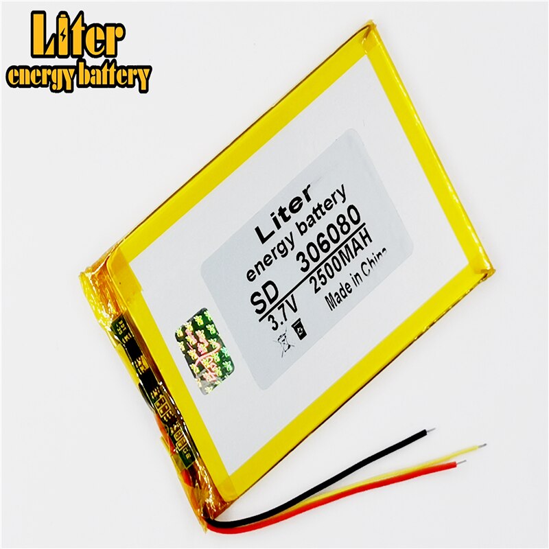 306080 2500 mah love landing PDA smart tablet computer 3.7 v polymer 3 line