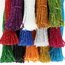 100pcs 30cm Glitter Chenille Stems Pipe Cleaners Plush Tinsel Stems Wired Sticks Kids Educational Toys DIY Craft Supplies