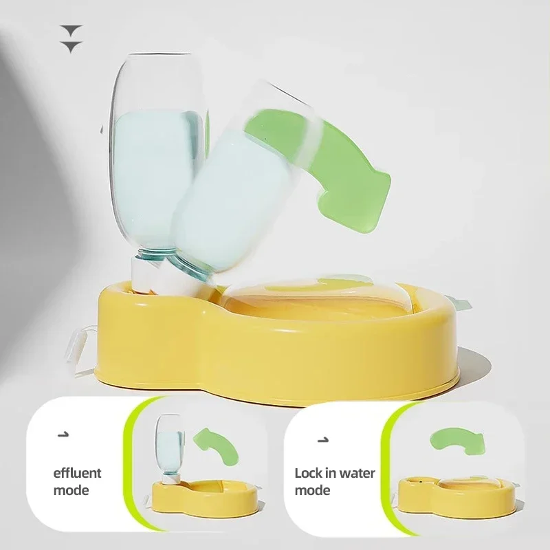 Distributeur d'eau portable pour animaux de compagnie, bouteille d'eau scellée pour chat, chien, chiot de voyage, possède un bol à boire, fournitures d'extérieur pour animaux de compagnie