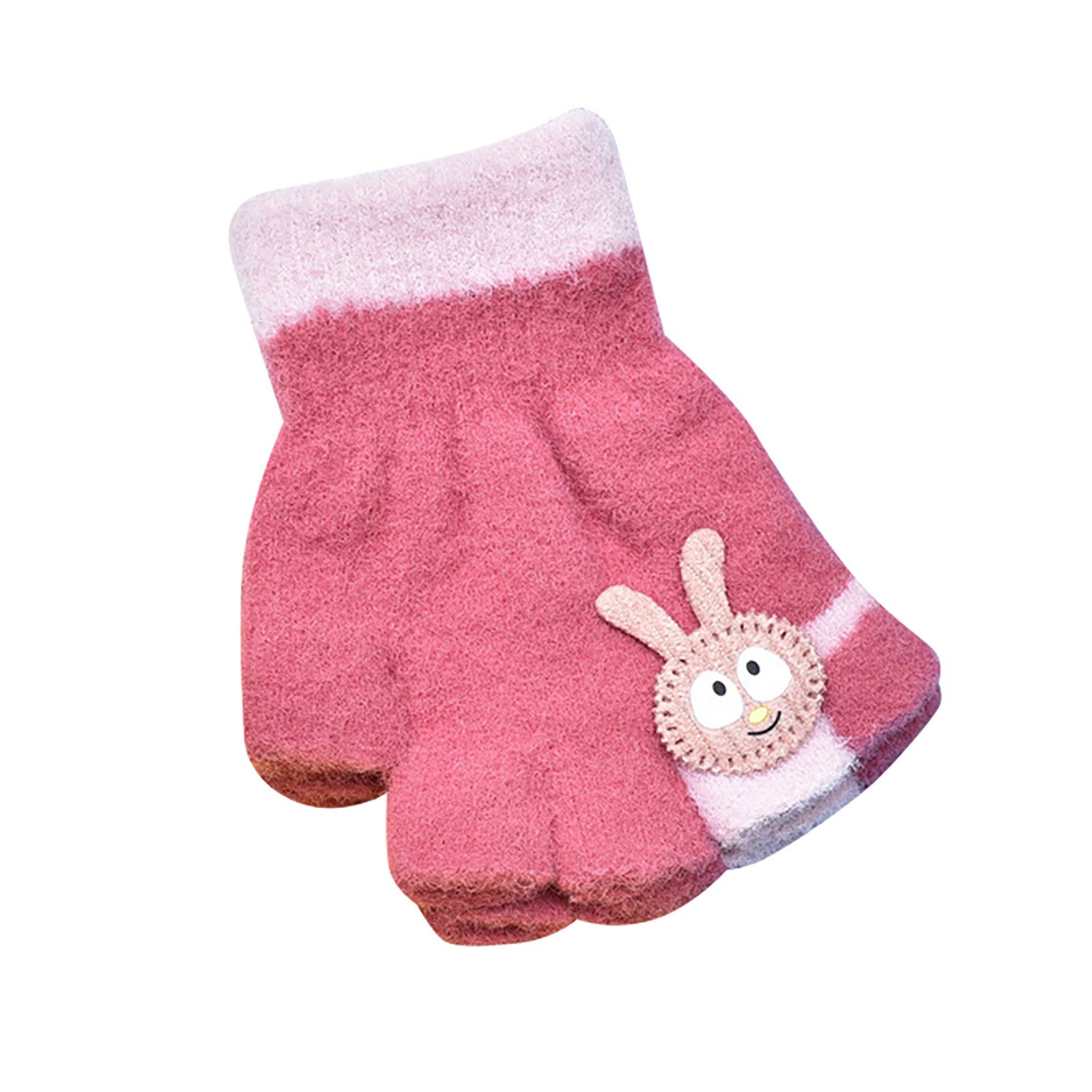 Heißesten freundlicher unisex Junge Mädchen Kaschmir Niedlich aufbringen Acquard weben Warme Gestrickte Handschuhe