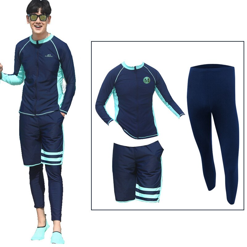 5pcs degli uomini di 3pcs Vestiti di Sport delle donne di Yoga di Forma Fisica Corsa E Jogging Da Ginnastica Tute Manica Lunga Corpo Pieno Costume Da Bagno vestito di Costumi Da Bagno Da Surf: PA20012B / XXL