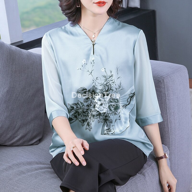 Ropa china qipao para mujer, camisas tangzhuang, tops de gasa cheongsam antiguo, blusa oriental cheongsam hanfu,