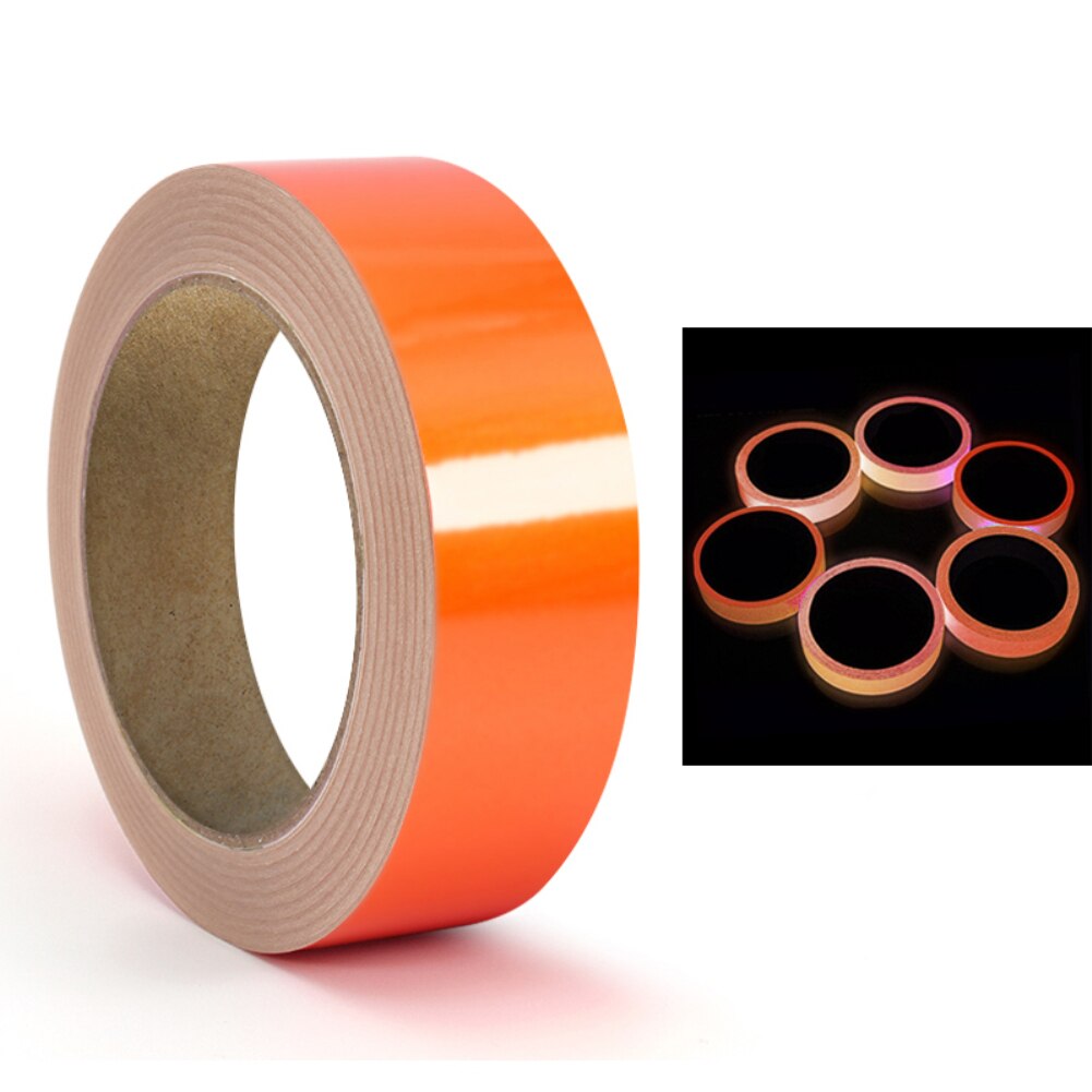 Cinta luminosa con Collorful brillo autoadhesivo en la pegatina oscura señal de salida paredes seguridad escenario visión nocturna casa decoración cinta ZXH: width 1cm orange