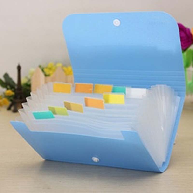 File Document Bag 12 Layers Pouch Bills Folder Card Organizer Fastener Office Mini Package UY8