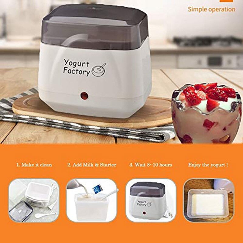 Yoghurt maker maskine elektrisk yoghurt maker gratis opbevaringsbeholder og låg perfekt til organisk, sødet, aromatiseret, almindeligt eller sukker
