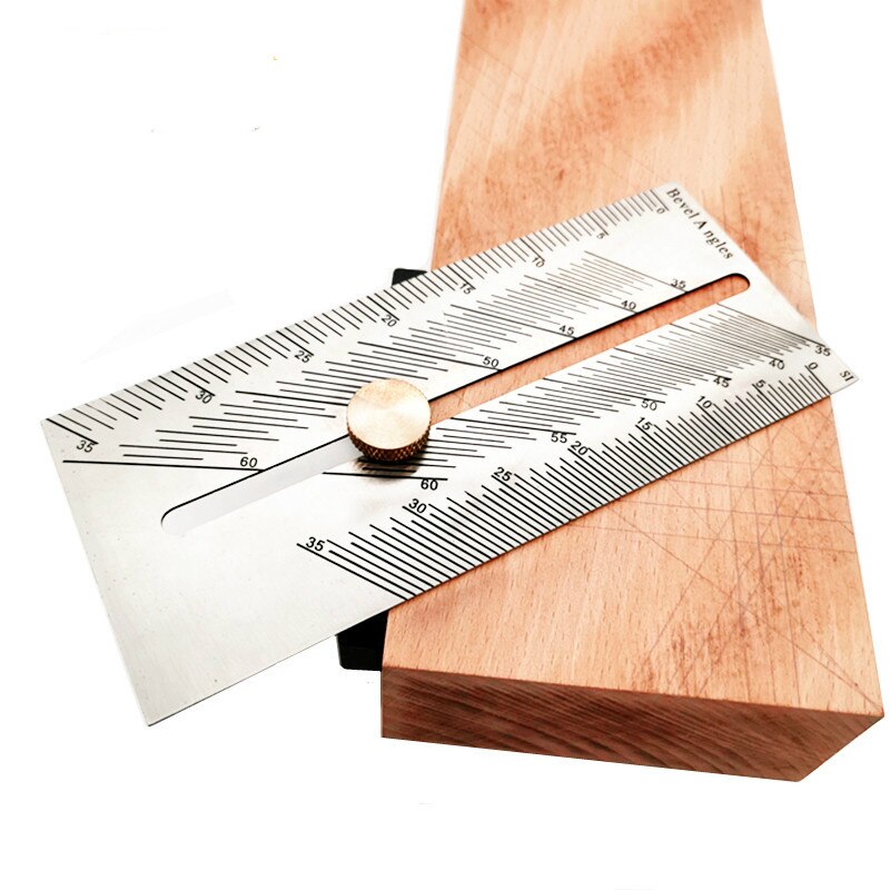 Multi Miter Angle Ruler Woodworking Scriber Dovetail Marking Jig Marking Gauge Stainless Polygon Bevel Angles Marking T-Ruler