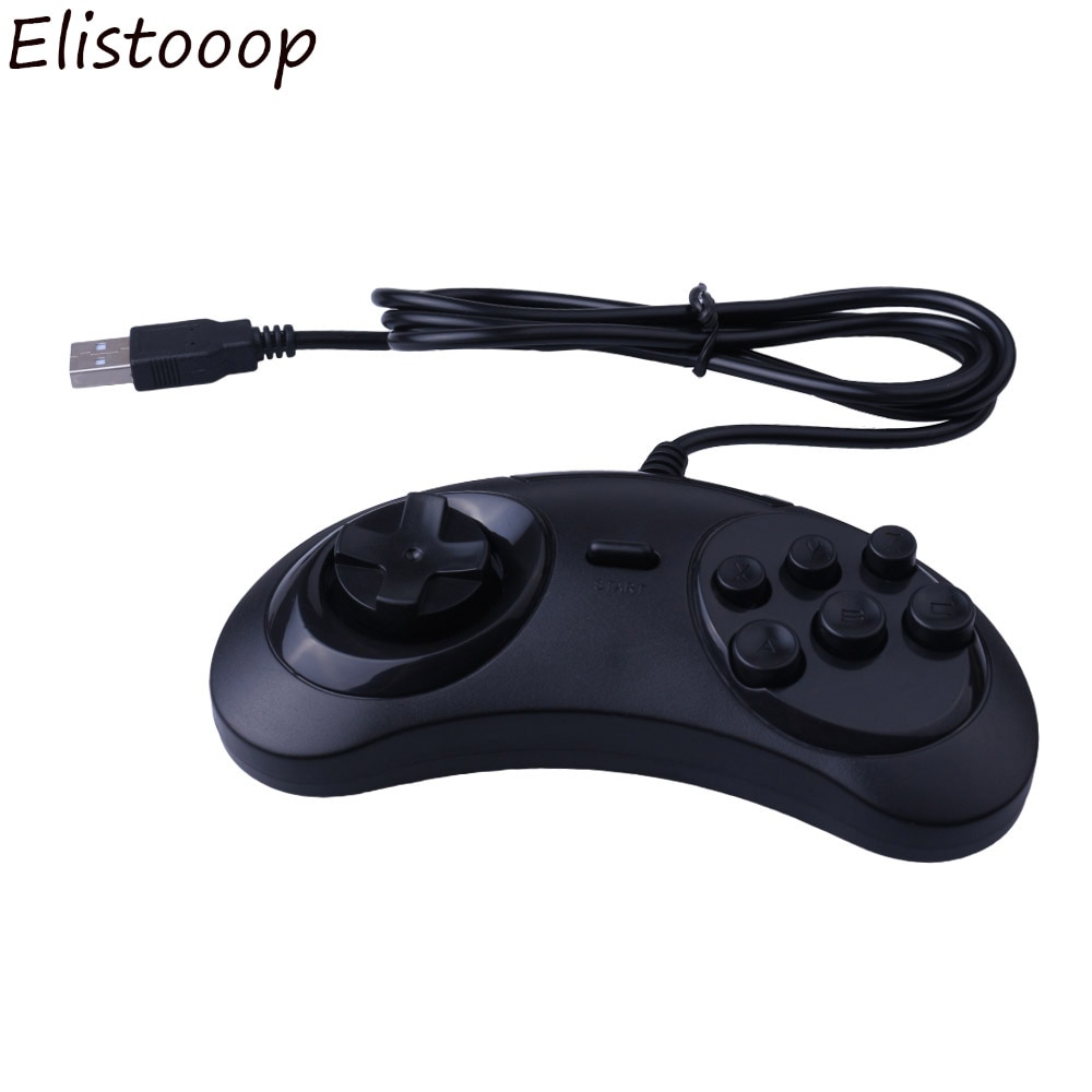 Wired USB Klassische Gamepad 6 Tasten SEGA USB Klassische Joypad für SEGA Genesis/MD PC/2 Y1301/MAC Mega stick