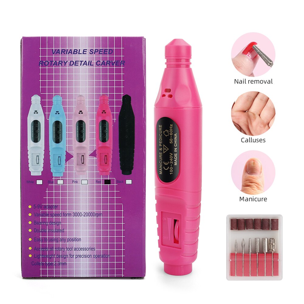 Mini perceuse à ongles électrique, meulage de vernis, outil de manucure et pédicure, ponceuse à ongles, lime, ensembles de stylos de perçage