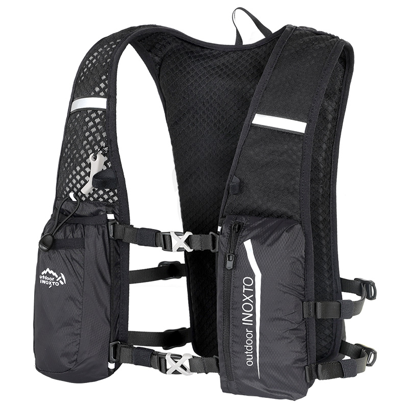 Reflektierende Weste für Damen und Herren, verstellbarer Brustgurt, Lauf-Trinkweste, leichter reflektierender Trinkrucksack, su