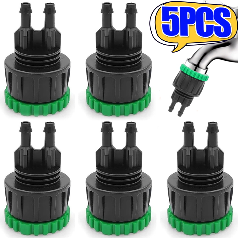 5/1pc kranadaptere 2 -veis splittere dryppvanningsslangekobling til gårdsbruk hagevanning vanningstilbehør plante blomsterbed