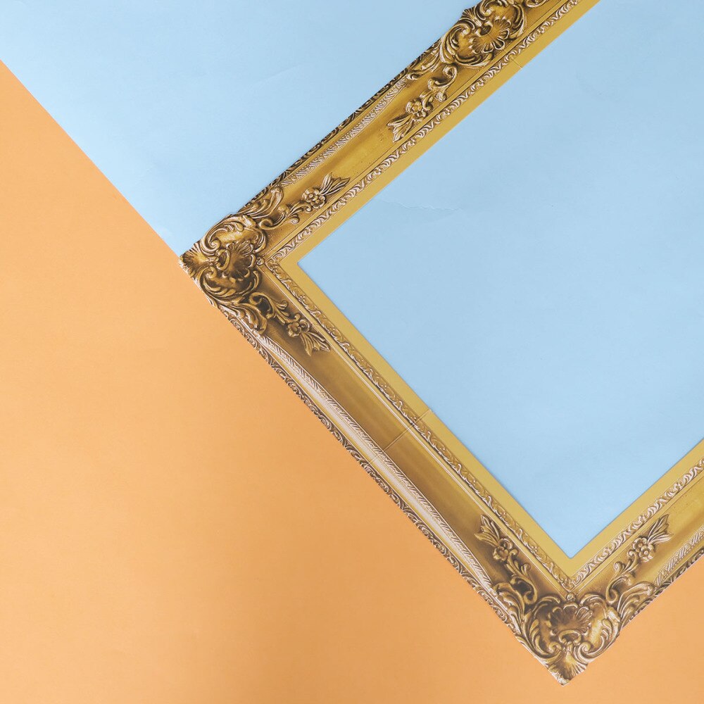 DIY Paper Picture Frame Cutouts Antique Photo Booth Props for Wedding Birthday Party (Gold)