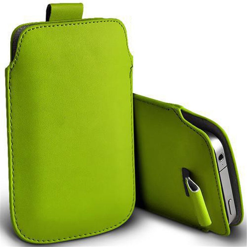 Voor Huawei Honor 8X Case Pocket Touw Holster Pull Tab Sleeve Pouch Case Cover Voor Huawei Honor 8X8 X Leather Capa Honor X8 Case: green