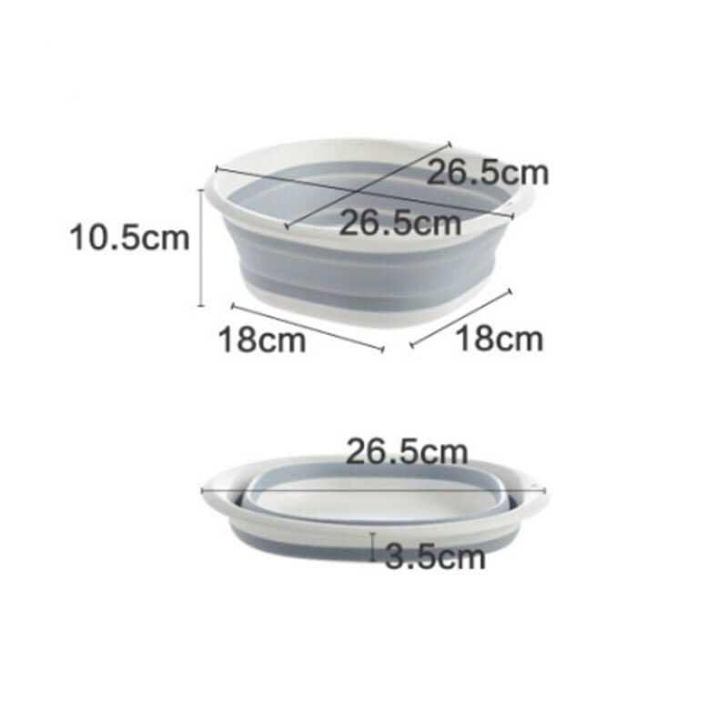 Plastic Folding Basins Portable Wash Basins Folding Laundry Tub Bathroom Kitchen AccessoriesTravel Folding Wash Basin Two Models: Gray trumpet