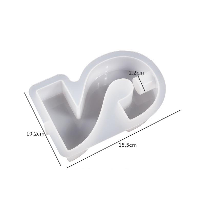 Molde de silicona de resina epoxi para candelabro Digital geométrico, soporte de vela de números árabes, yeso, decoración, bricolaje, 0-9: Verde claro