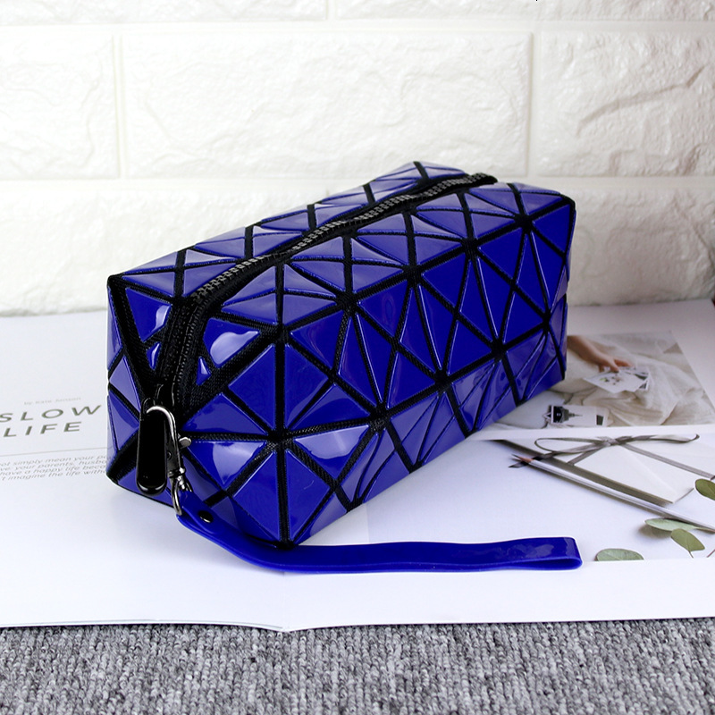 luxus Geometrische Kupplung Geldbörsen Frauen Handtaschen Große Kapazität Lange Gefaltet machen-hoch Taschen Damen Abend Klappe Tasche: dunkel Blau