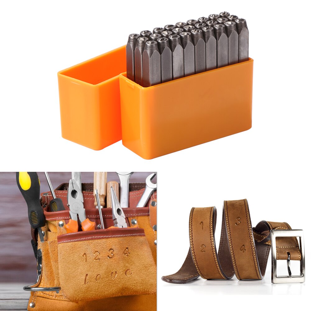 6mm Metal Steel Iron Stamp Steel Die Metal Stamping Kit Lowercase A-Z Letters Symbol Stamp Tools Hand Punches DIY Leather Tools