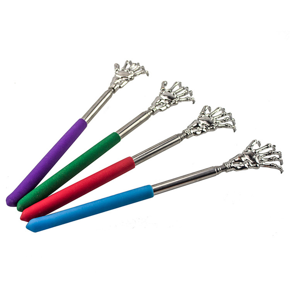 Rascador de espalda de acero inoxidable, masajeador telescópico para rascar, picazón extensible, productos de salud feliz para ancianos, artesanías Hackle