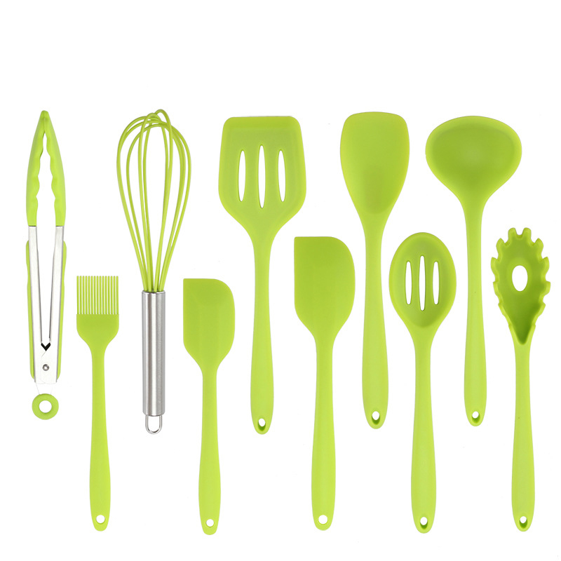 12 Pçs Siliconen Utensílio De Cozinha Conjunto Bpa Livre Não Tóxico Utensílios De Cozinha Alça De Madeira Com Caixa De armazename: Chocolade