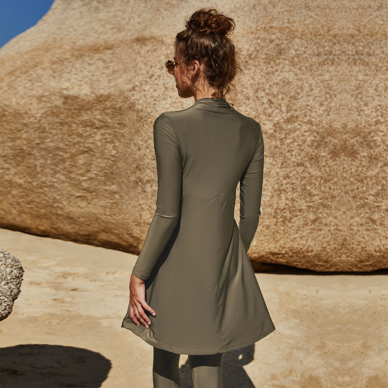 Muslim women's long-sleeved conservative beach surf sunscreen swimsuit swimming trunks tankini swimsuit