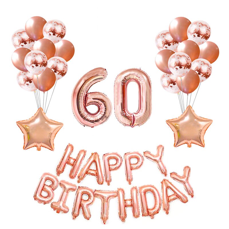Roségoud Decoratie 65 Jaar Vrouw - Taartdecoratie en Feestdecoratie