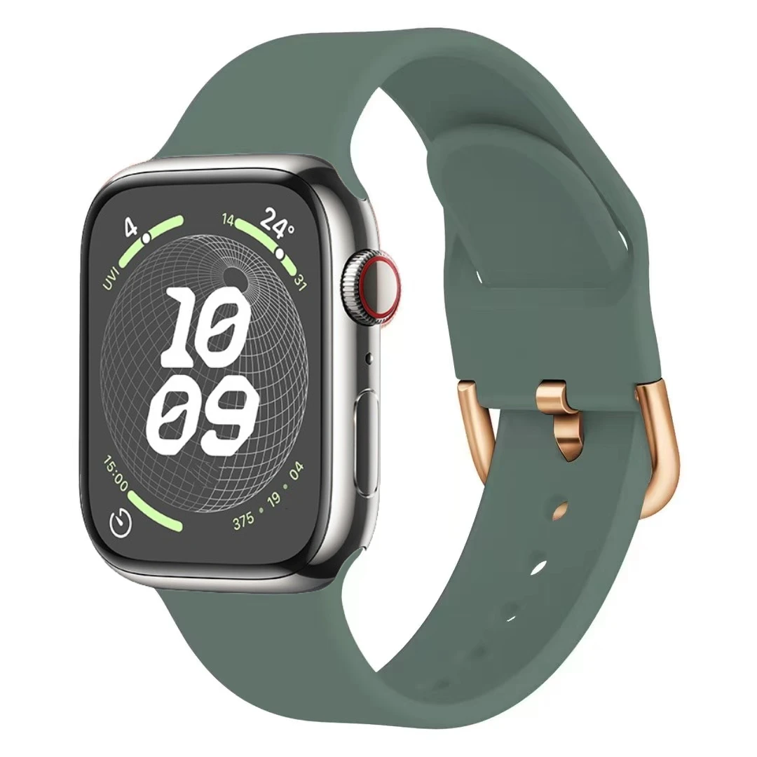 Bracelet en Silicone pour Apple Watch Ultra 2 49mm 10 9 8 7 46mm 45mm 41mm, boucle de couleur pour IWatch 6 5 4 3 SE 44mm 42mm 40mm