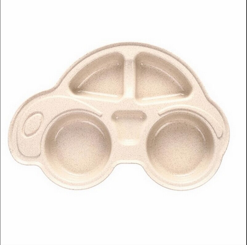 Plato de comida para bebé con forma de coche alimentación de silicona, esterilla, plato